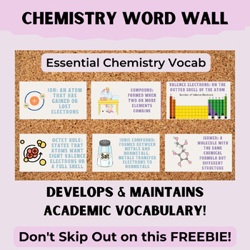 Preview of High School Chemistry Word Wall | Matter, Ions, Isotopes, Bonding, Atoms, etc.