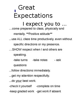expectations classroom school