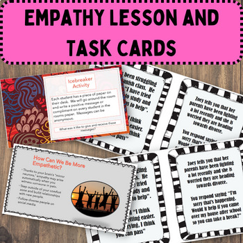 Preview of Empathy Lesson Plan and Task Card Activity | Relationship Skills | SEL