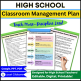High School Classroom Management Plan, Checklists, Forms, 