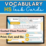 High School Context Clues & Inferences W/ Vocabulary Print