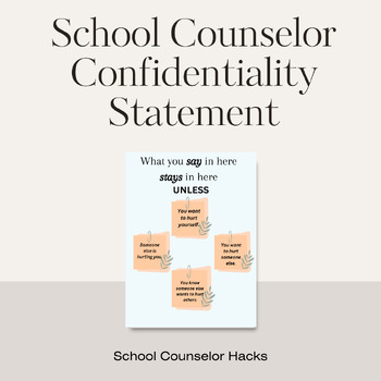 Preview of School Counseling Confidentiality Statement