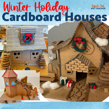 Preview of High School Crafts Art Project Cardboard House Sculpture - Middle School Art