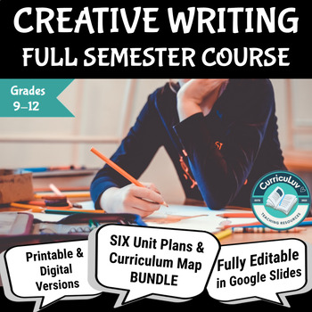 Preview of High School Creative Writing Complete Semester Course Curriculum BUNDLE