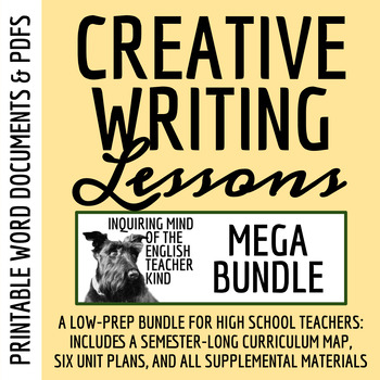 Preview of High School Creative Writing Complete Semester Curriculum and Materials Bundle