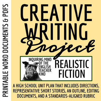 Preview of High School Creative Writing Unit Plan for Realistic Fiction (Printable)