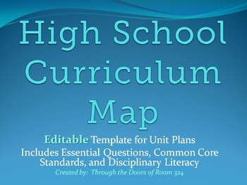 Preview of High School Curriculum Map Template