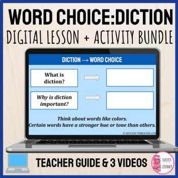 Preview of High School Diction Word Choice Lesson Shades of Meaning Activity Bundle