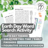 High School - Earth Day Word Search FREEBIE w/ Key - Figur