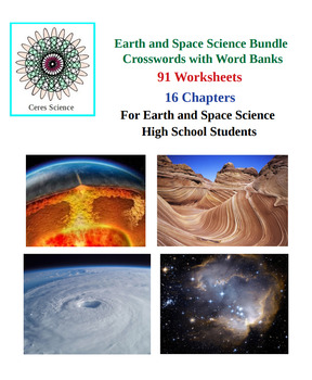 Preview of High School Earth Science Bundle - Crosswords with Word Banks - 91 Worksheets