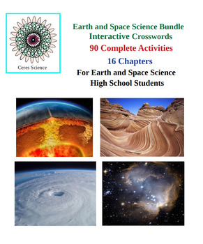 High School Earth Science Bundle - Interactive Crosswords - 90 Activities