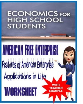 Preview of High School Economics American Free Enterprise Application Worksheet