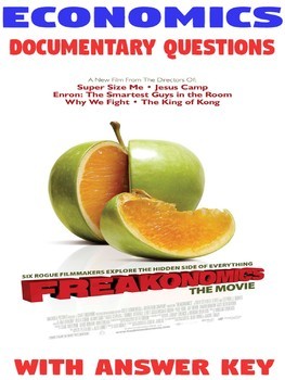 Preview of High School Economics FREAKONOMICS documentary questions with answer key
