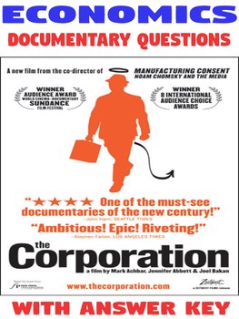 Preview of High School Economics or Business Class THE CORPORATION Documentary Questions