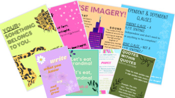 Preview of High School English Classroom Posters BUNDLE! 13 Unique, Cool, Cute Poster PDFs!