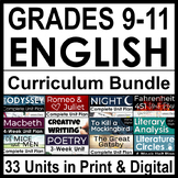 High School English ELA Curriculum for 9th Grade, 10th and