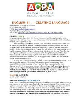 Preview of High School English Language Arts Syllabus
