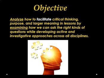Preview of Questioning Strategies for Higher-Order Critical Thinking and Purpose