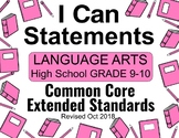 High School English Special Education I CAN Statements 9th