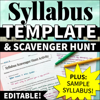 Preview of High School English Syllabus Template Editable Google Slides Middle School