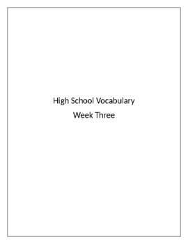 Preview of High School English Vocabulary 3