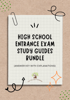 Preview of High School Entrance Exam Study Guides Bundle (ANSWER KEY WITH EXPLANATIONS!)