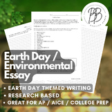 High School - Essay - Writing Practice, Earth Day, AP, AIC