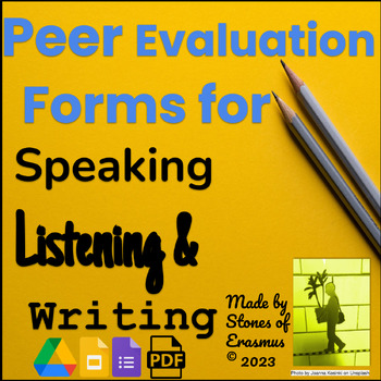 Preview of High School Evaluation Forms for Writing, Speaking, Listening & Group Work ELA
