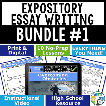 Preview of Expository Writing Prompts, Informative Essay Writing Lessons - Bundle