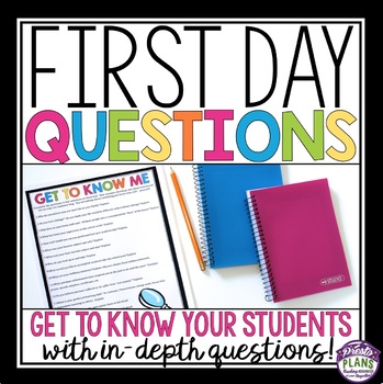 Preview of First Day of School Questions to Get to Know Students - Back to School Activity