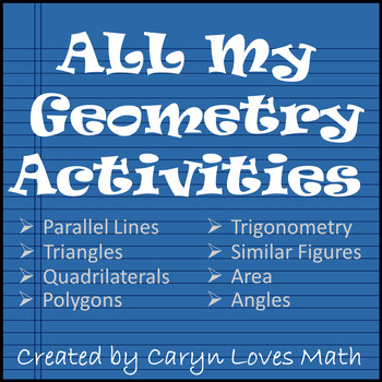 Preview of High School GEOMETRY Bundle - All of my Geometry Activities and Walls That Teach