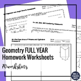 High School Geometry Homework Bundle