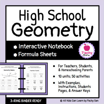 Preview of High School Geometry Interactive Notebook