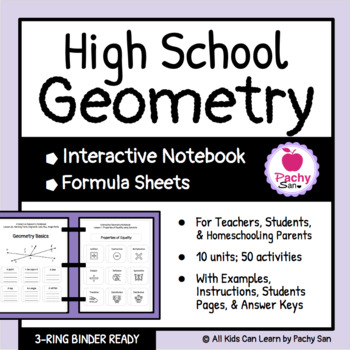 Preview of High School Geometry Interactive Notebook | Printable & Digital Google Slides