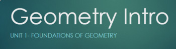 Preview of High School Geometry Notes- Intro Vocabulary Terms & Diagrams