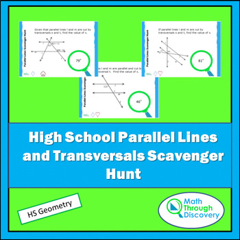 Preview of High School Geometry Parallel Lines with Transversals Scavenger Hunt