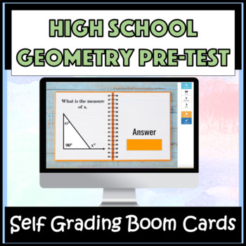 Preview of High School Geometry Pre-Test Boom Cards Readiness Assessment