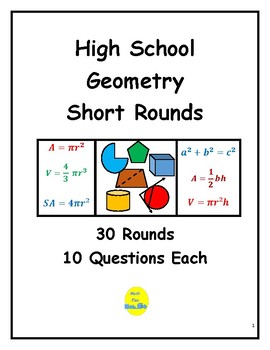 Preview of High  School Geometry Short Rounds