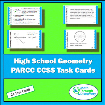 Preview of High School Geometry PARCC CCSS Task Cards
