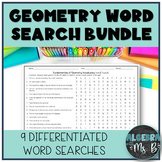 High School Geometry Entire Course Vocabulary Word Search Bundle