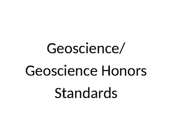Preview of High School Geoscience/Geoscience Honors Common Core Standards