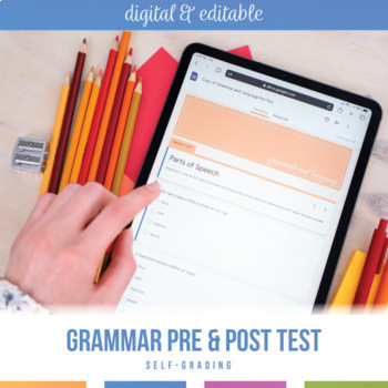 Preview of High School Grammar Assessment | Digital Self Grading English Grammar Test