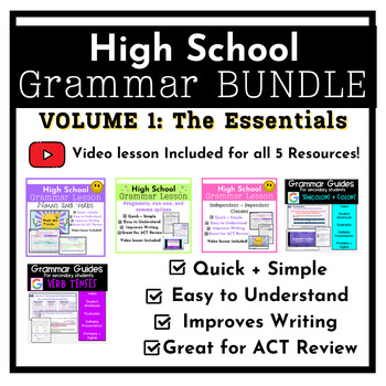 Preview of High School Grammar Lesson Bundle: Volume 1