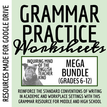 Preview of High School Grammar Packets Bundle (Commas, Verb Tenses, Usage Errors, and More)