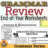 High School Grammar Review Worksheets: Summer-themed For T