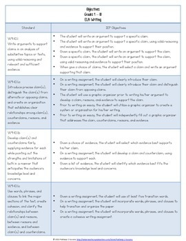 High School IEP Goal Objective Bank for Writing by Pathway 2 Success