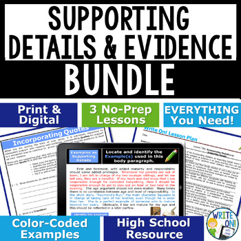 Preview of Supporting Details - Supporting Evidence in Writing Essays - Citing Evidence