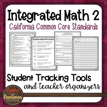 Preview of High School Integrated Math 2 - Student Tracking Tools and Teacher Organizers