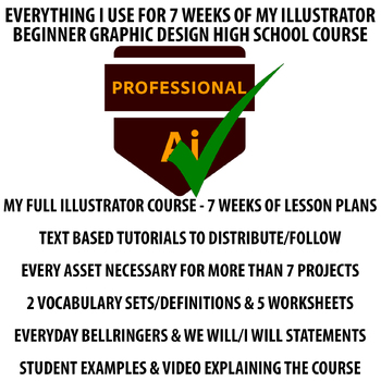 Preview of High School Intro to Adobe Illustrator-7 Weeks of Beginner Graphic Design Plans