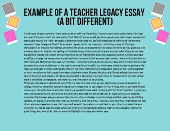 high school legacy essay